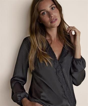 Summum silky overslag blouse kant