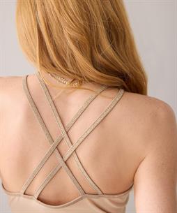 Summum singlet gekruiste bandjes lurex