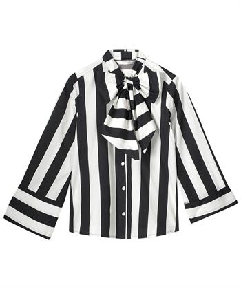 Summum streepjesblouse met strik