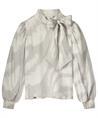 Summum strik blouse lurex rasterprint