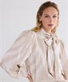 Summum strik blouse lurex rasterprint