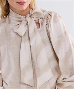 Summum strik blouse lurex rasterprint