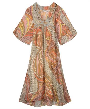 Summum voile jurk bohemian print