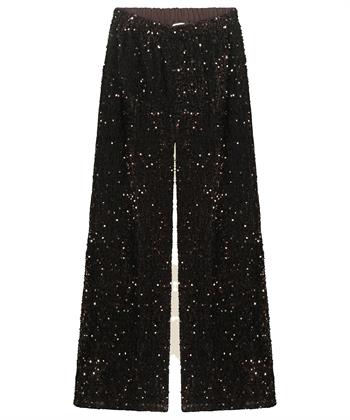 Summum wide leg broek velvet pailletten