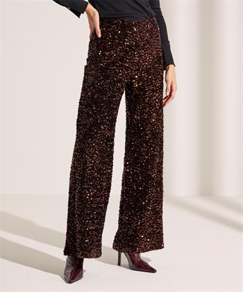 Summum wide leg broek velvet pailletten