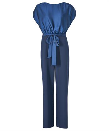 Swing jumpsuit satijn strikceintuur