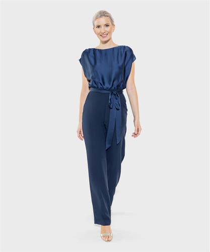 Swing jumpsuit satijn strikceintuur