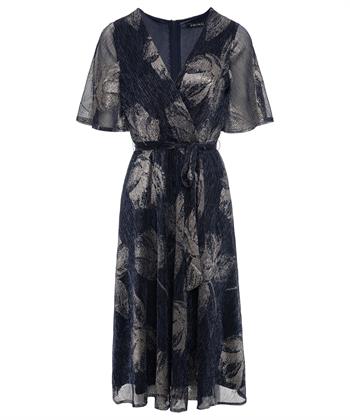 Swing overslagjurk lurex flowers