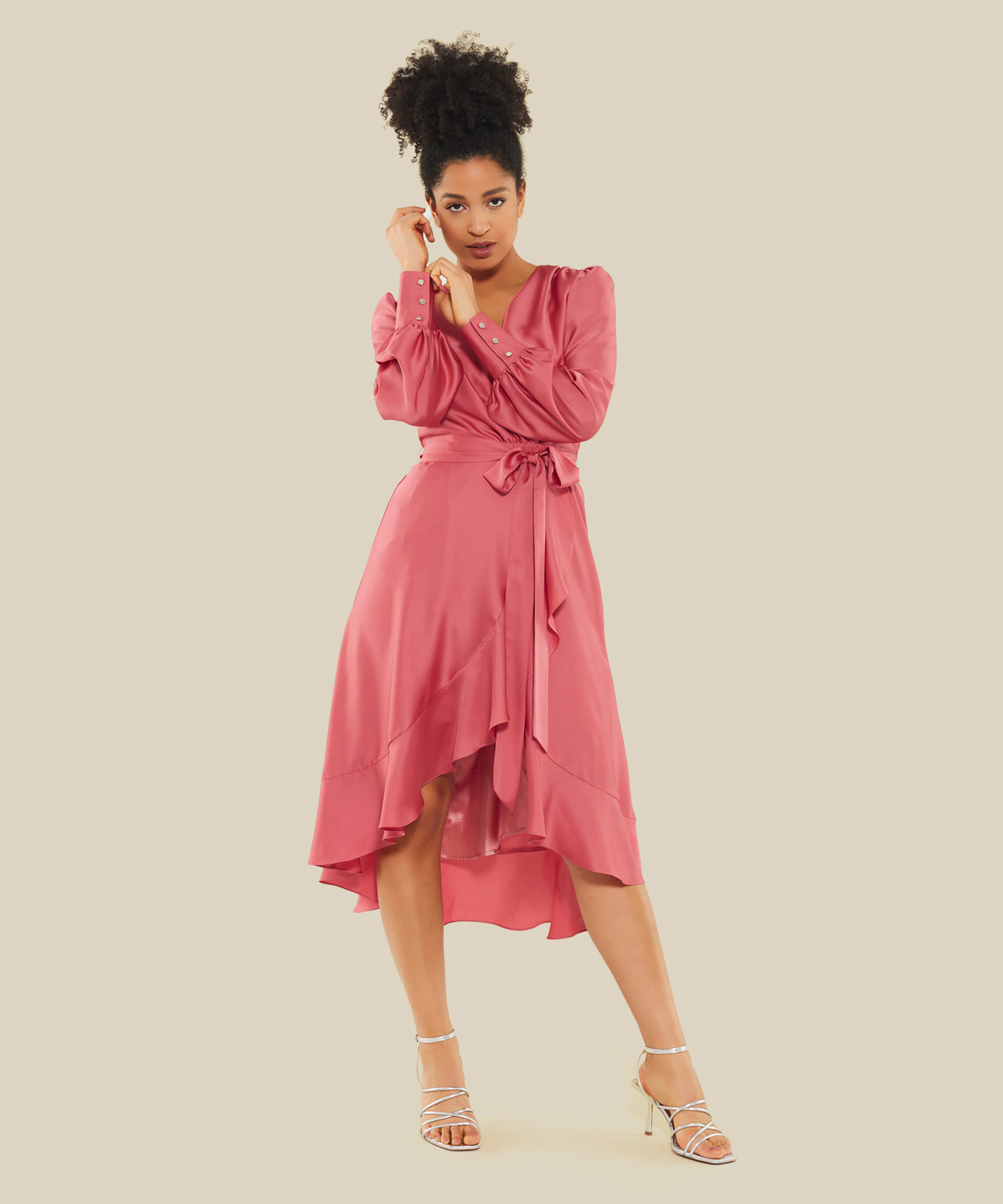 Swing silky jurk volant BeOne