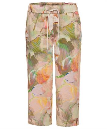 TONI 7/8e broek bladprint Pia Wide Leg