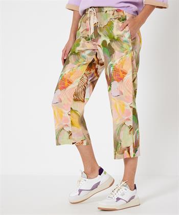 TONI 7/8e broek bladprint Pia Wide Leg