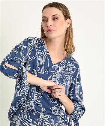 TONI blouse bladprint strik Anna