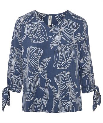 TONI blouse bladprint strik Anna