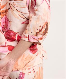 TONI linnenmix blouse bloemen Clay