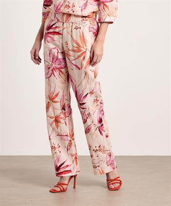 TONI linnenmix broek bloemen Pia Wide