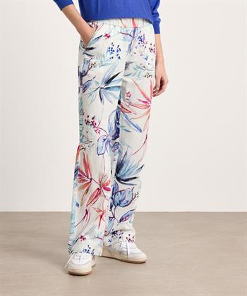 TONI linnenmix broek bloemen Pia Wide