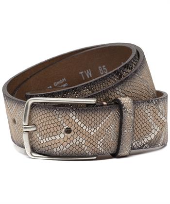 Vanzetti leren riem slangenprint