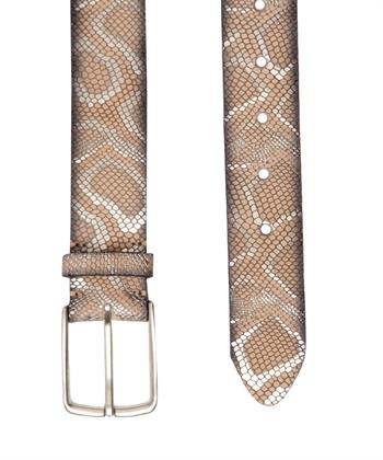 Vanzetti leren riem slangenprint