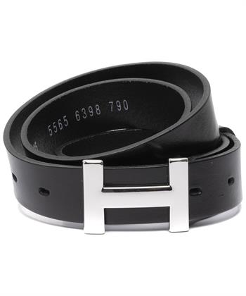 Vanzetti leren riem zilverkleurige H-gesp