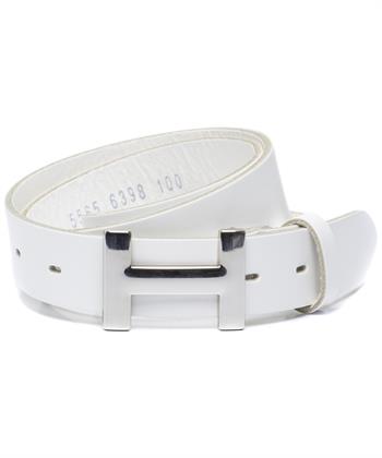 Vanzetti leren riem zilverkleurige H-gesp