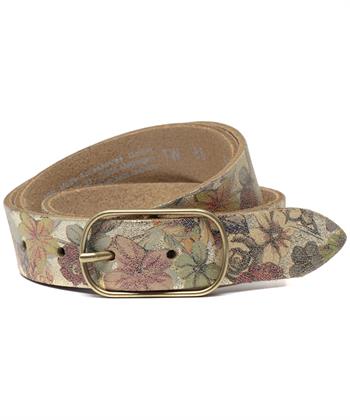 Vanzetti riem bloemen metallic