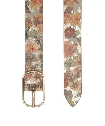 Vanzetti riem bloemen metallic