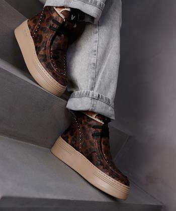 VIA VAI hoge sneaker panter fun fur Isa Callum