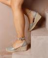 VIA VAI leren espadrille Flora Braid