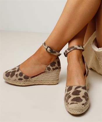 VIA VAI leren espadrille Flora Braid