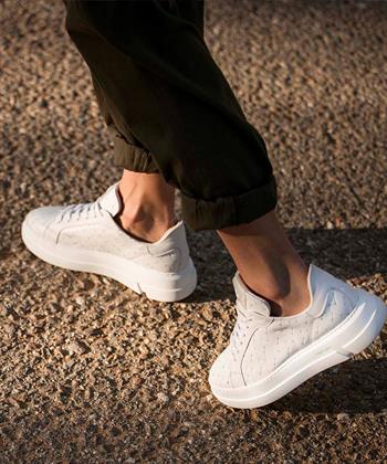 VIA VAI leren platform sneaker Blue Maze